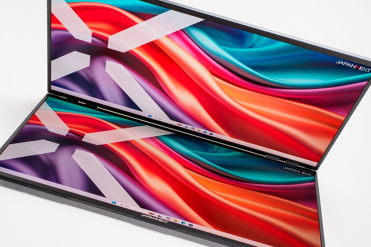 未体験の超没入感！23.8型2枚で1920×2160ドットのモバイルディスプレー、100HzでUSB給電も (1/4)